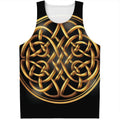 Golden Celtic Knot Print Men's Tank Top
