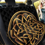Golden Celtic Knot Print Pet Car Back Seat Cover