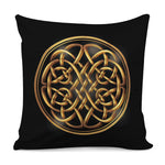 Golden Celtic Knot Print Pillow Cover
