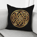 Golden Celtic Knot Print Pillow Cover