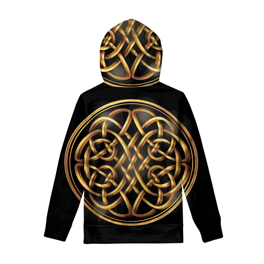 Golden Celtic Knot Print Pullover Hoodie