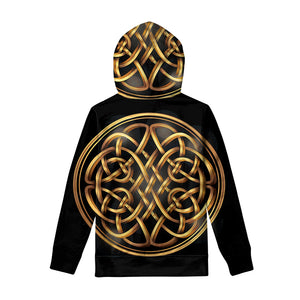 Golden Celtic Knot Print Pullover Hoodie