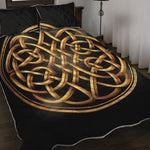 Golden Celtic Knot Print Quilt Bed Set