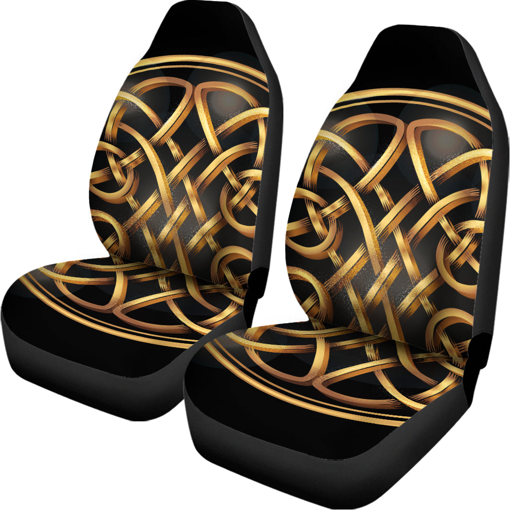 Golden Celtic Knot Print Universal Fit Car Seat Covers