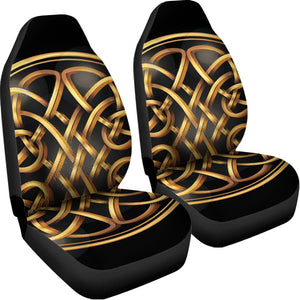 Golden Celtic Knot Print Universal Fit Car Seat Covers