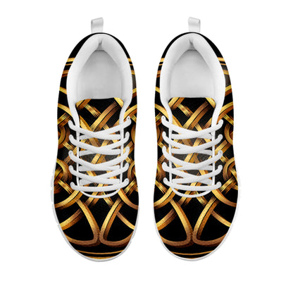 Golden Celtic Knot Print White Sneakers