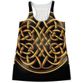 Golden Celtic Knot Print Women's Racerback Tank Top