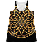 Golden Celtic Knot Print Women's Racerback Tank Top