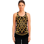 Golden Celtic Knot Print Women's Racerback Tank Top