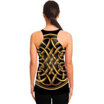 Golden Celtic Knot Print Women's Racerback Tank Top