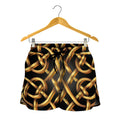 Golden Celtic Knot Print Women's Shorts