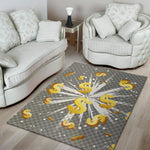 Golden Dollar Sign Explosion Print Area Rug