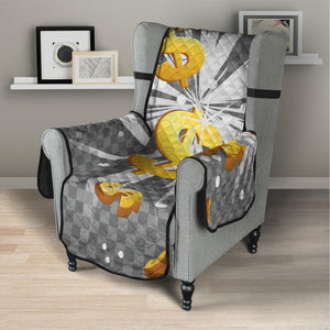 Golden Dollar Sign Explosion Print Armchair Protector