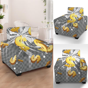 Golden Dollar Sign Explosion Print Armchair Slipcover