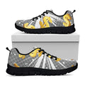 Golden Dollar Sign Explosion Print Black Running Shoes