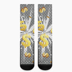 Golden Dollar Sign Explosion Print Crew Socks