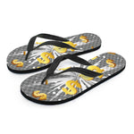 Golden Dollar Sign Explosion Print Flip Flops