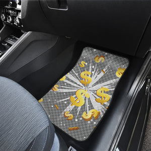 Golden Dollar Sign Explosion Print Front Car Floor Mats