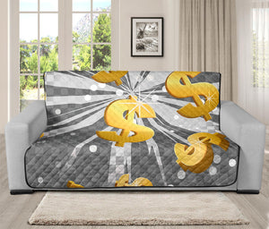 Golden Dollar Sign Explosion Print Futon Protector