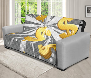 Golden Dollar Sign Explosion Print Futon Protector