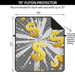 Golden Dollar Sign Explosion Print Futon Protector