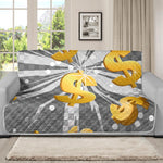 Golden Dollar Sign Explosion Print Futon Protector