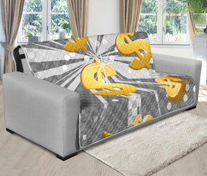 Golden Dollar Sign Explosion Print Futon Protector