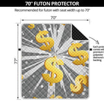 Golden Dollar Sign Explosion Print Futon Protector