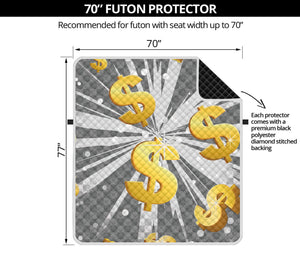 Golden Dollar Sign Explosion Print Futon Protector