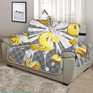 Golden Dollar Sign Explosion Print Half Sofa Protector