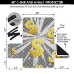 Golden Dollar Sign Explosion Print Half Sofa Protector