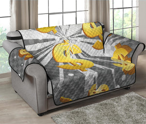 Golden Dollar Sign Explosion Print Loveseat Protector