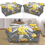 Golden Dollar Sign Explosion Print Loveseat Slipcover