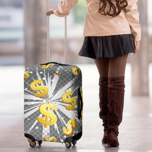 Golden Dollar Sign Explosion Print Luggage Cover