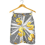 Golden Dollar Sign Explosion Print Men's Shorts