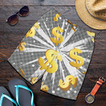 Golden Dollar Sign Explosion Print Men's Shorts