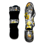 Golden Dollar Sign Explosion Print Muay Thai Shin Guard