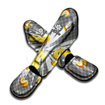 Golden Dollar Sign Explosion Print Muay Thai Shin Guard