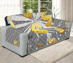 Golden Dollar Sign Explosion Print Oversized Sofa Protector