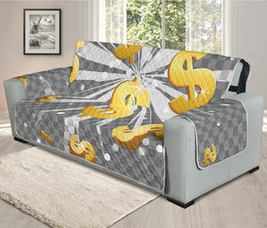 Golden Dollar Sign Explosion Print Oversized Sofa Protector