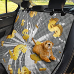 Golden Dollar Sign Explosion Print Pet Car Back Seat Cover