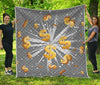 Golden Dollar Sign Explosion Print Quilt