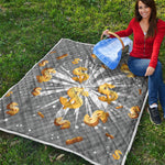 Golden Dollar Sign Explosion Print Quilt