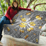 Golden Dollar Sign Explosion Print Quilt