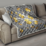 Golden Dollar Sign Explosion Print Quilt