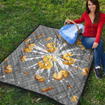 Golden Dollar Sign Explosion Print Quilt