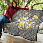 Golden Dollar Sign Explosion Print Quilt