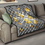 Golden Dollar Sign Explosion Print Quilt