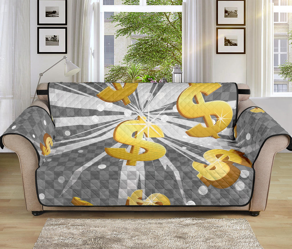 Golden Dollar Sign Explosion Print Sofa Protector