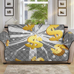 Golden Dollar Sign Explosion Print Sofa Protector